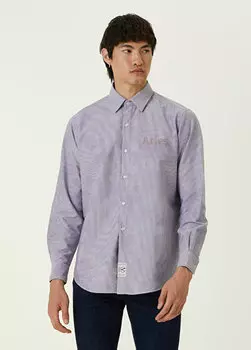 Рубашка с логотипом в сиреневую полоску Aries