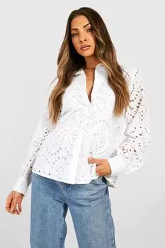 Рубашка с люснями Boohoo, белый