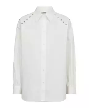 Рубашка с люверсами и классными деталями на плечах Co'Couture, белый