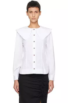 Рубашка с матросским воротником Ganni, белый