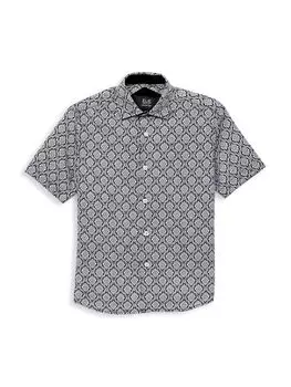 Рубашка с медальоном с цветочным принтом для мальчика Elie Balleh, цвет Black Grey