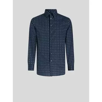 РУБАШКА С МИКРО-УЗОРОМ ПЕЙСЛИ ETRO, синий