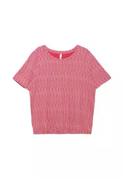 Рубашка с минимальным принтом и эластичным поясом Sheego, цвет Magenta Gemustert