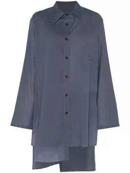Рубашка с многослойным воротником Yohji Yamamoto, синий