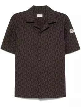 Рубашка с монограммным принтом Moncler, коричневый