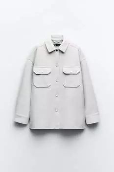 Рубашка с мягким покрытием Zara, экрю