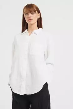 Рубашка с мятым рисунком Gap, белый
