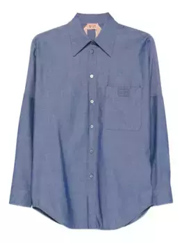Рубашка с накладным карманом N21, синий