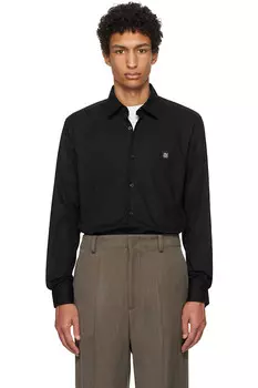 Рубашка с накладным логотипом Slim-Fit Hugo, черный