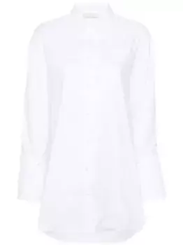 Рубашка с нашивкой-логотипом и съемными манжетами TWINSET, белый