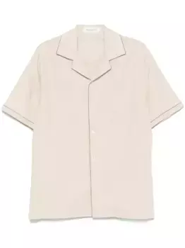 Рубашка с нашивкой-логотипом Lanvin, нейтральный