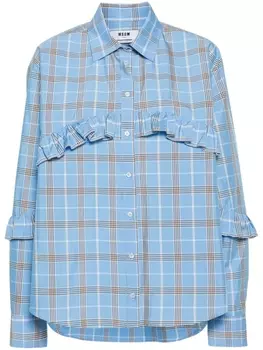 Рубашка с оборками MSGM, синий