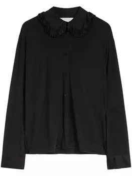 Рубашка с оборками на воротнике Jil Sander, черный