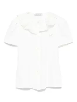 Рубашка с оборками на воротнике Monnalisa, белый