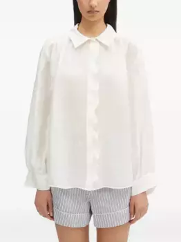 Рубашка с оборками на воротнике SAMSOE SAMSOE, белый