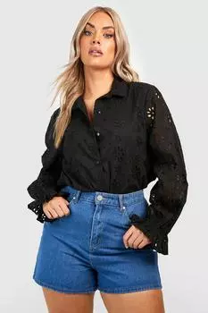 Рубашка с олесками и орбками на манжетах Boohoo, черный