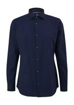 Рубашка s.Oliver BLACK LABEL Regular fit Button Up, темно-синий