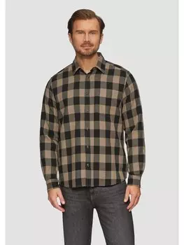 Рубашка s.Oliver Hemd langarm, цвет Braun-schwarz