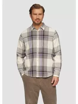 Рубашка s.Oliver Hemd langarm, цвет Braun-mehrfarbig