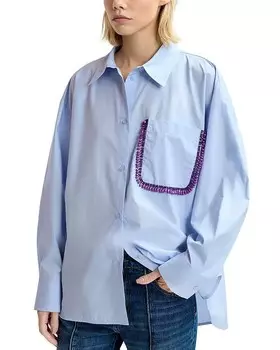 Рубашка с отделкой бисером Essentiel Antwerp, фиолетовый