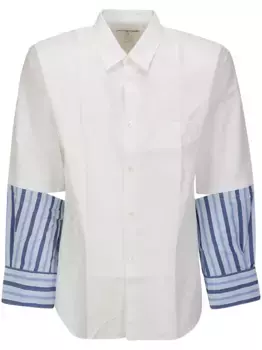 Рубашка с отделкой в полоску Comme Des Garons Shirt, белый