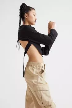 Рубашка с открытой спиной H&amp;M, черный