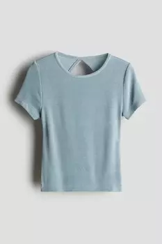 Рубашка с открытой спиной H&M, бирюзовые