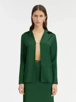 Рубашка с открытым логотипом и подвеской La Notte Jacquemus, темно-зеленый