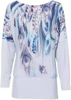 Рубашка с открытыми плечами Bodyflirt Boutique, синий