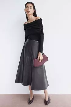 Рубашка с открытыми плечами H&M, черный