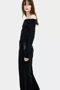 Рубашка с открытыми плечами H&M, черный