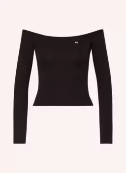 Рубашка с открытыми плечами Tommy Jeans, черный