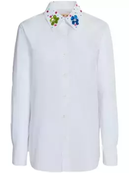 Рубашка с пайетками Marni, белый