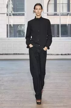Рубашка с плиссированными воланами ZARA, черный
