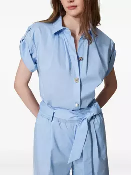 Рубашка с подворотами на рукавах TWINSET, синий