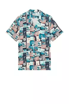 Рубашка с полным принтом в стиле "почтовая открытка" от Original Penguin, blue wing teal