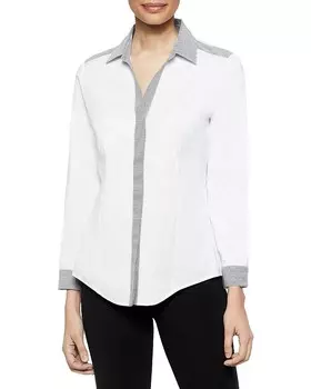 Рубашка с полосатой отделкой Misook, белый