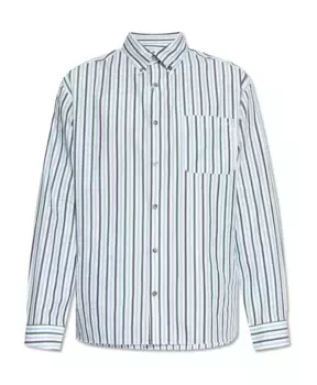 Рубашка с полосатым узором A.P.C., синий