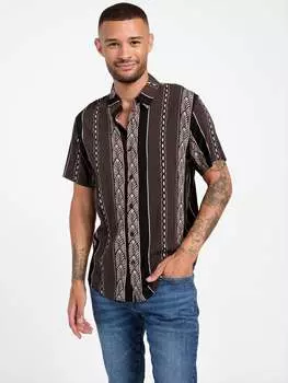 Рубашка с полосатым узором Kayce Guess Factory, цвет espresso brown