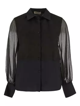 Рубашка с полупрозрачными рукавами Gentry Portofino, черный