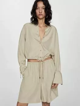 Рубашка с помпонами и кисточками Mango, зеленый