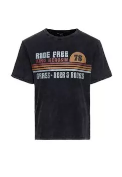 Рубашка с принтом Acid Washed Grass, Beer & Boobs KING KEROSIN, черный