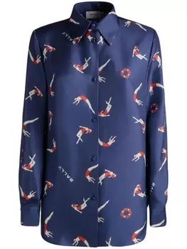 Рубашка с принтом Bally, синий