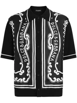 Рубашка с принтом банданы Dolce & Gabbana, черный