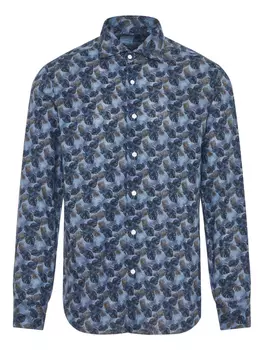 Рубашка с принтом Barba, синий