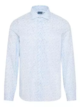 Рубашка с принтом Barba, синий