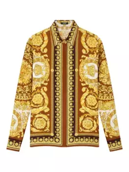 Рубашка с принтом Barocco VERSACE, желтый