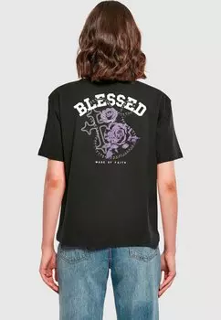 Рубашка с принтом BLESSED ROSES Mister Tee, черный
