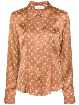 Рубашка с принтом Crescent Moon Marine Serre, коричневый