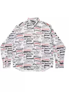 Рубашка с принтом DIY Metal Allover BALENCIAGA, белый